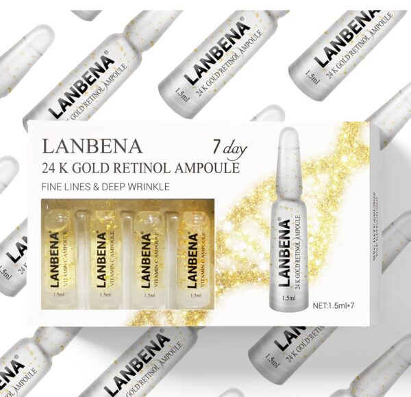 Lanbena 24K skin tightening ampoule for seven days.
