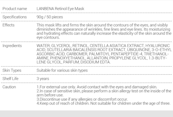 lanbena retinol eye patches