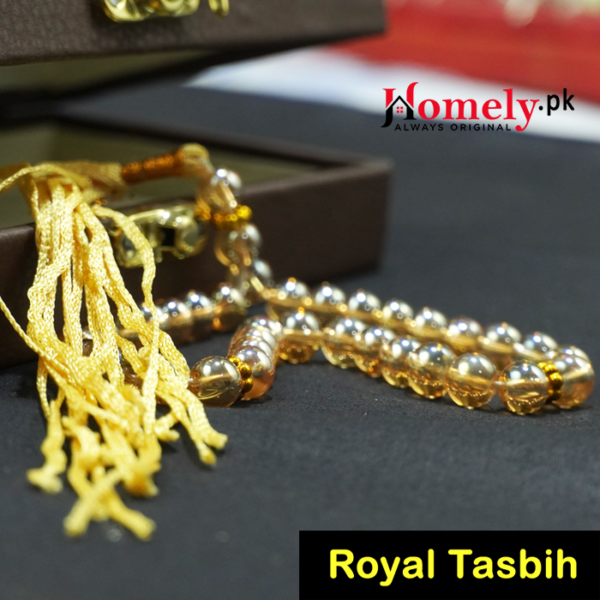 golden crystal tasbih 33 beads