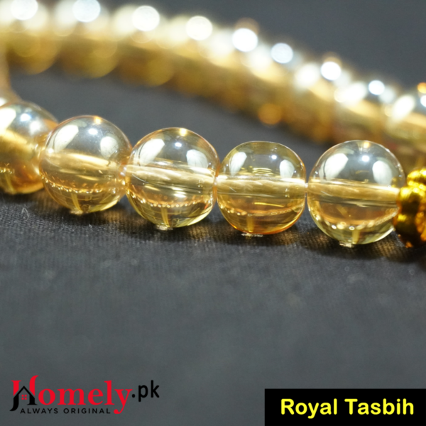 golden crystal tasbih 33 beads