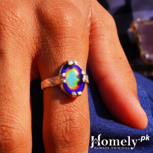 Color changing Stone khalis chandi ring for men