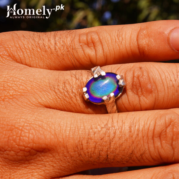 Color changing Stone khalis chandi ring for men