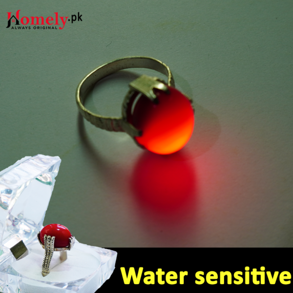 water sensitive ring red fire stone ring