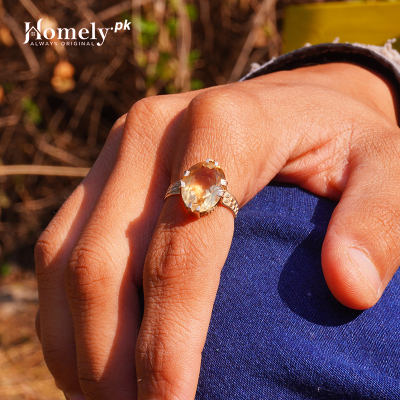 YELLOW SAPPHIRE RING 9.25 Ratti 8.00 CARAT Natural Yellow Sapphire Stone  RING Pukhraj RING Oval Shape Adjustable GOLD Ring For Girl And Women