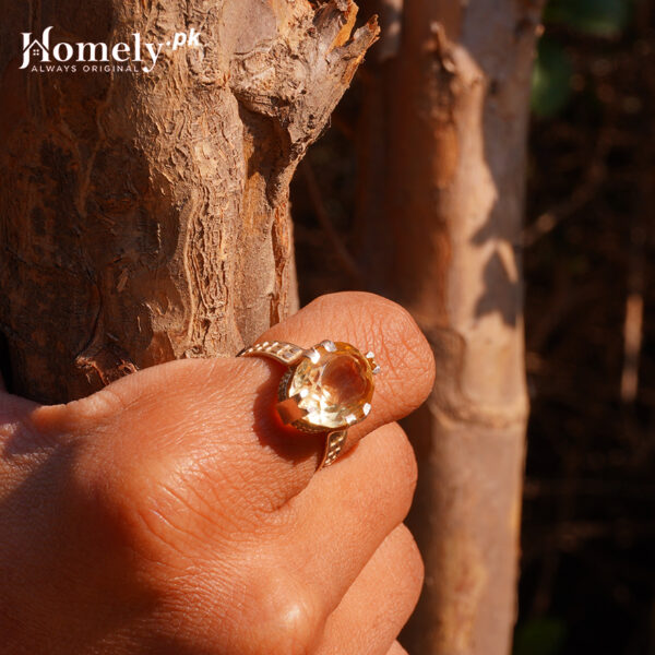 Pukhraj stone rings for men