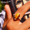 tiger eye stone chandi ring for men