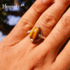tiger eye stone chandi ring for men