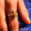 tiger eye stone chandi ring for men