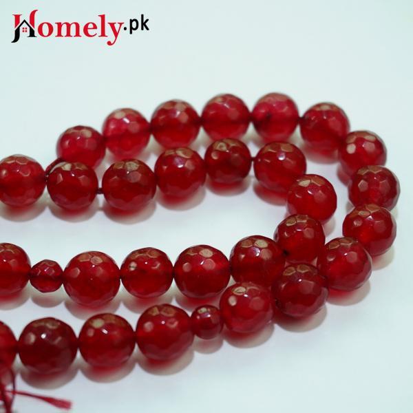 red jade stone tasbeeh