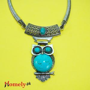 Owl Ancient Greece Style Turquoise Necklace