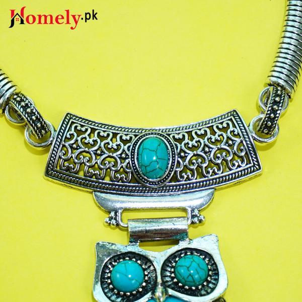 Owl Ancient Greece Style Turquoise Necklace