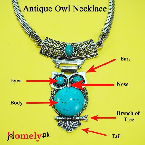 Owl Ancient Greece Style Turquoise Necklace