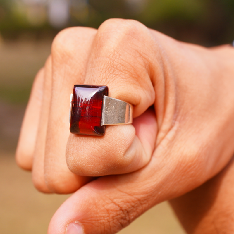 Mens Natural Yellow Onyx Ring Sterling Silver Signet Pinky Men Square Stone  Ring | eBay