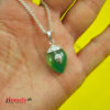 green aqeeq locket in chandi