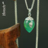Green Agate With Chandi Cap Without Chain