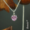 Pink Heart Shape Zircon Locket