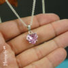 Pink Heart Shape Zircon Locket