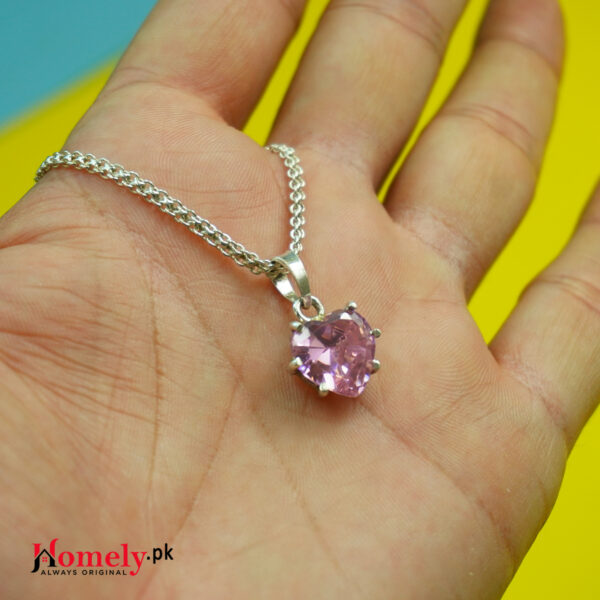 Pink-Heart-Zircon-Pure-Silver-Locket