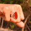 yamni aqeeq silver ring for man in hand use image 2