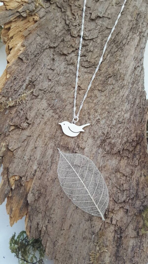 Robin bird locket sterling silver