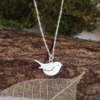 Robin bird locket sterling silver