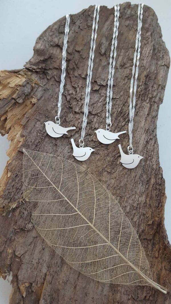 Robin bird locket sterling silver