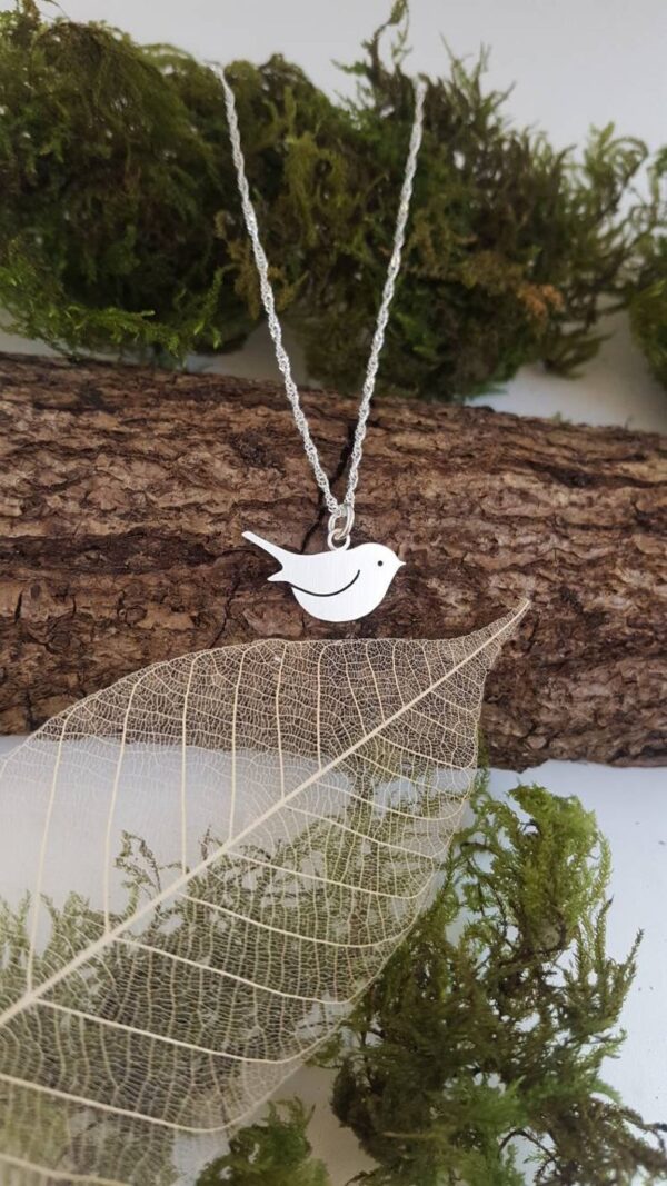 Robin bird locket sterling silver