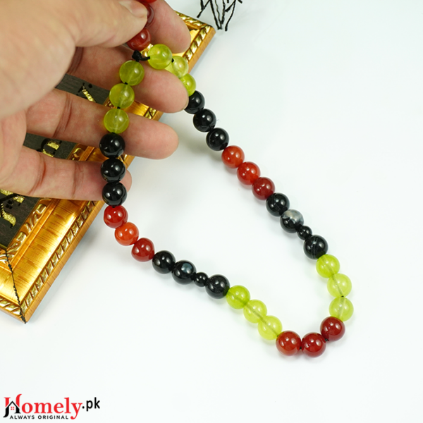 Yaqoot black and green aqeeq stone tasbeeh image 4