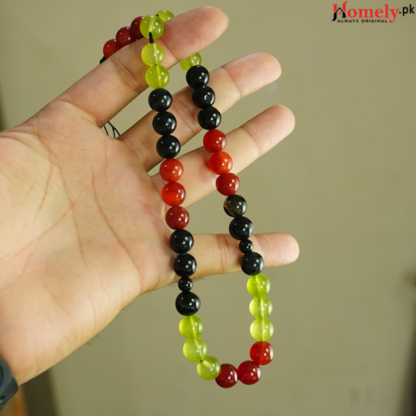 Yaqoot black and green aqeeq stone tasbeeh image 5