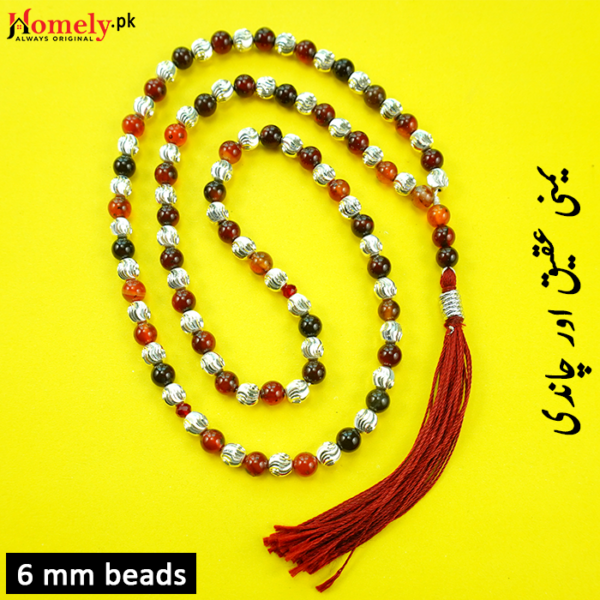 yamni-aqeeq-with-chandi-tasbih-with-100 beads