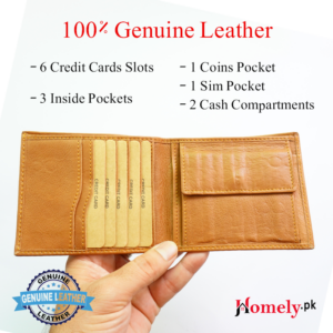 brown genuine leather wallet