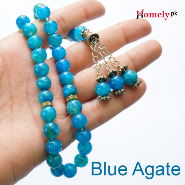 blue aqeeq blue agate rosary tasbeeh