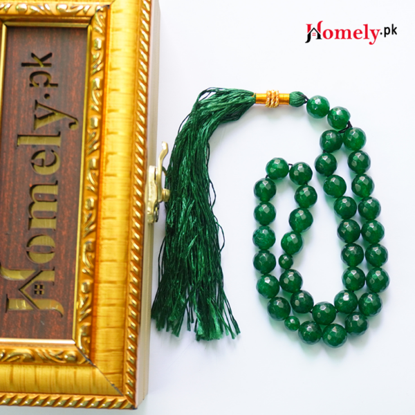 green jade stone tasbeeh