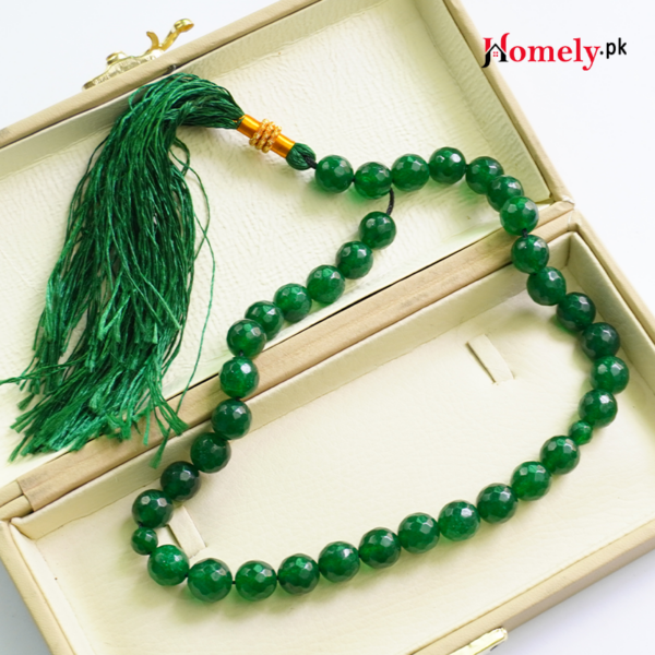 green jade stone tasbeeh