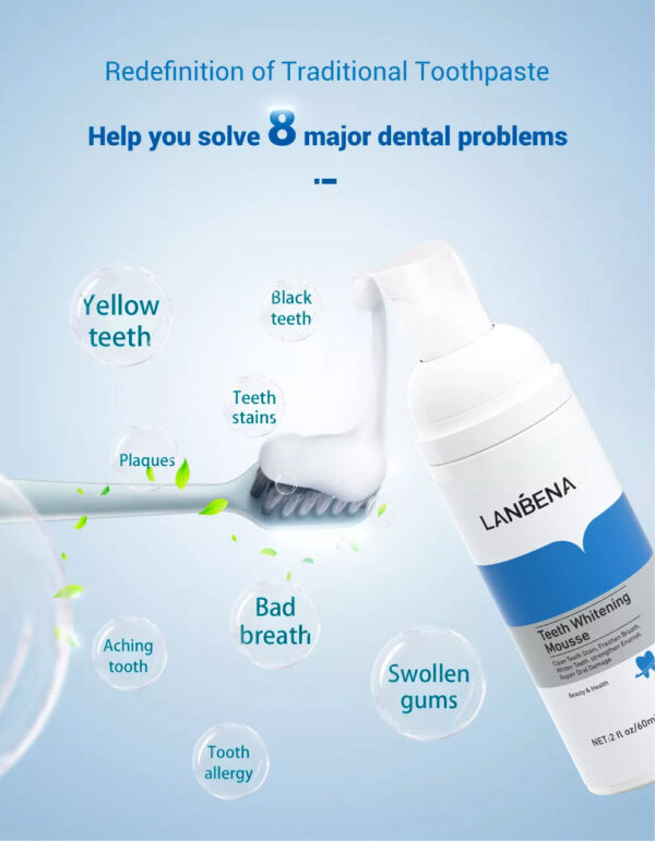 Lanbena Teeth Whitening Mousse Effects