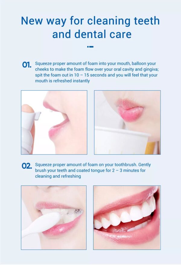 Lanbena Teeth Whitening Mousse Effects